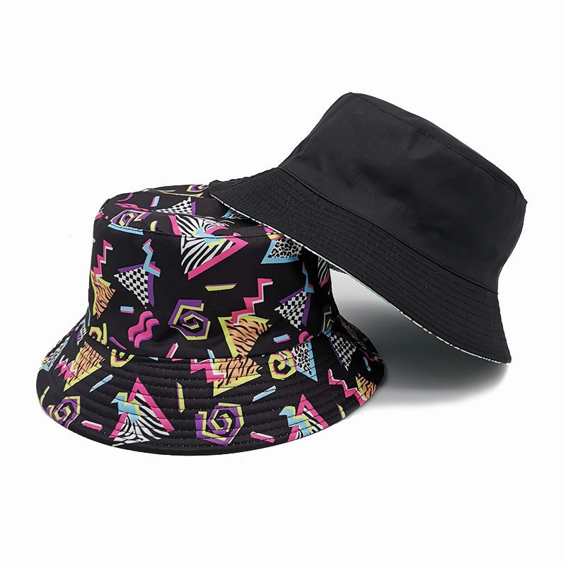 Wholesale Polyester Geometric Rhombus Retro Graffiti Bucket Hat