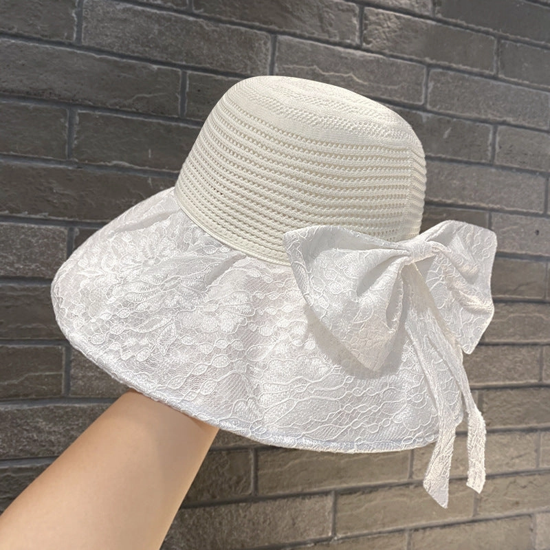 Wholesale Polyester Lace Bow Ribbon Fisherman Hat
