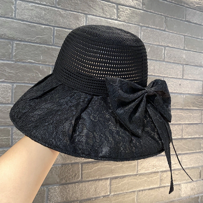 Wholesale Polyester Lace Bow Ribbon Fisherman Hat