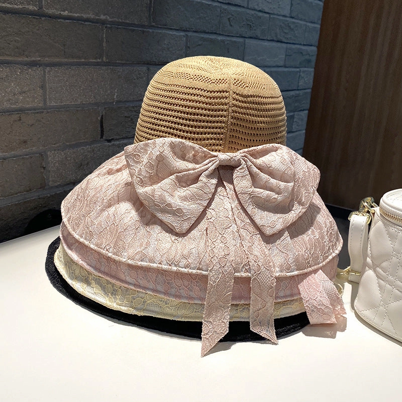 Wholesale Polyester Lace Bow Ribbon Fisherman Hat