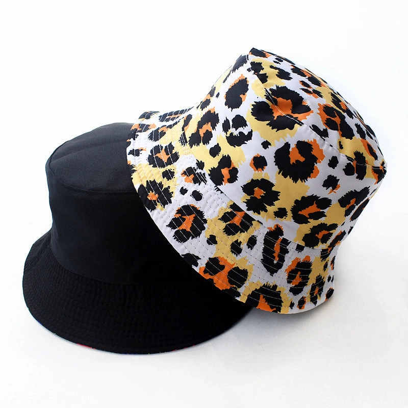 Wholesale Polyester Leopard Print Reversible Bucket Hat