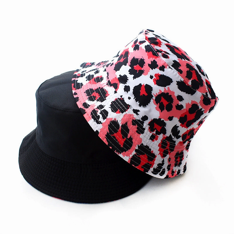 Wholesale Polyester Leopard Print Reversible Bucket Hat