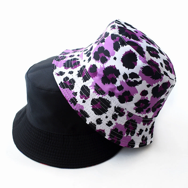 Wholesale Polyester Leopard Print Reversible Bucket Hat
