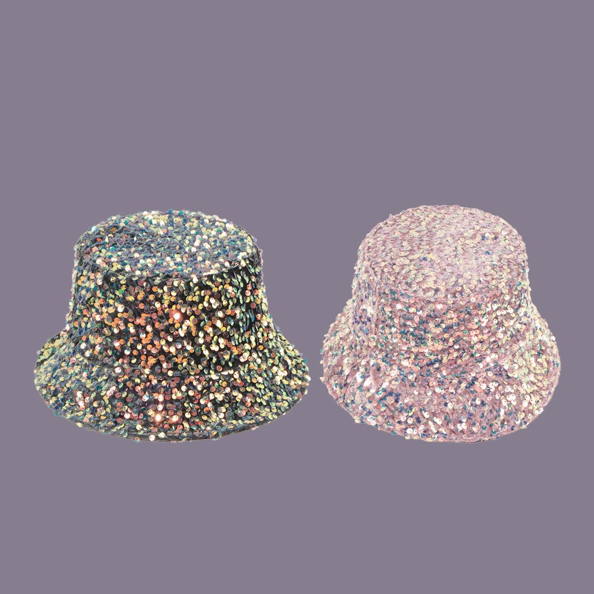 Wholesale Polyester Pink Sequin Bucket Hat