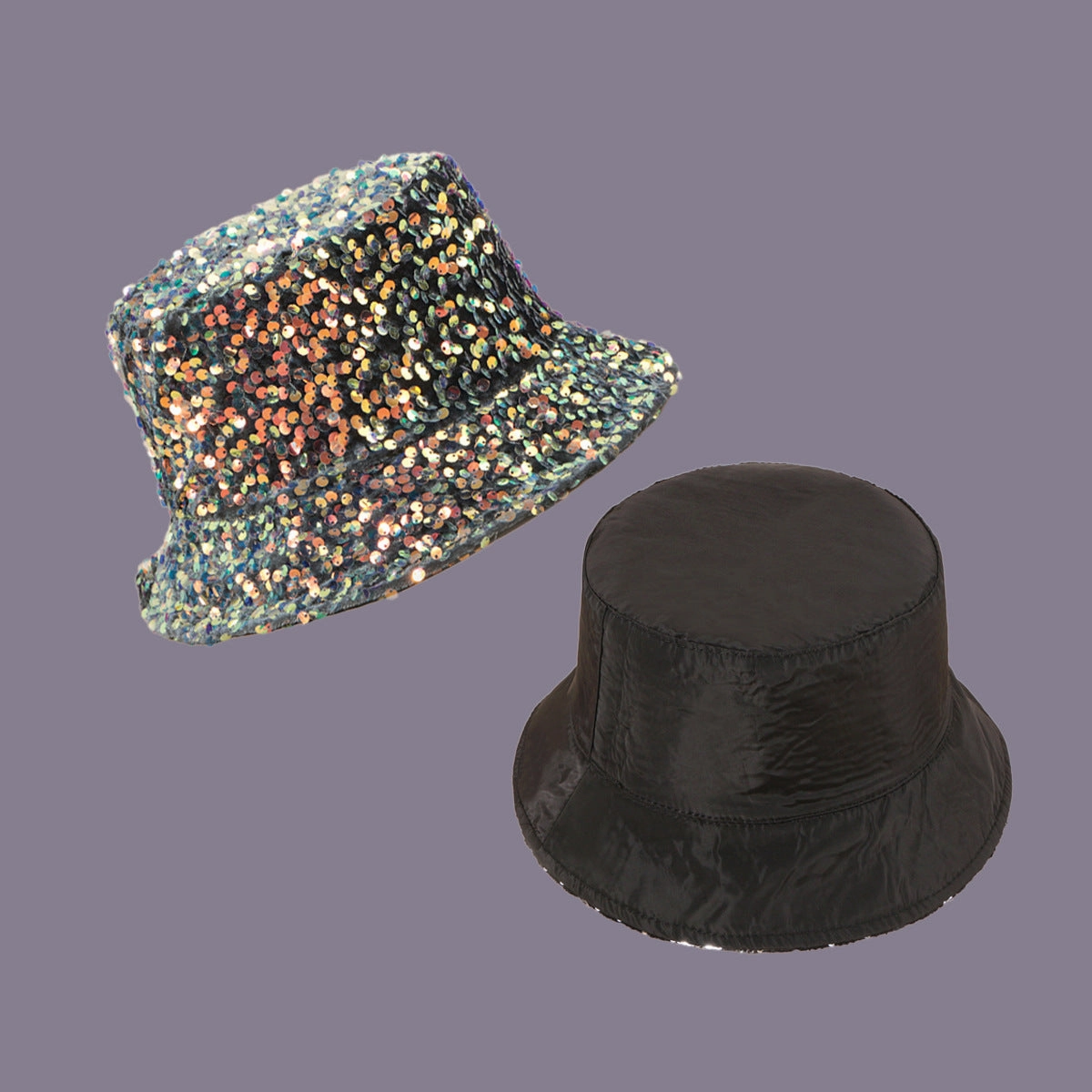 Wholesale Polyester Pink Sequin Bucket Hat