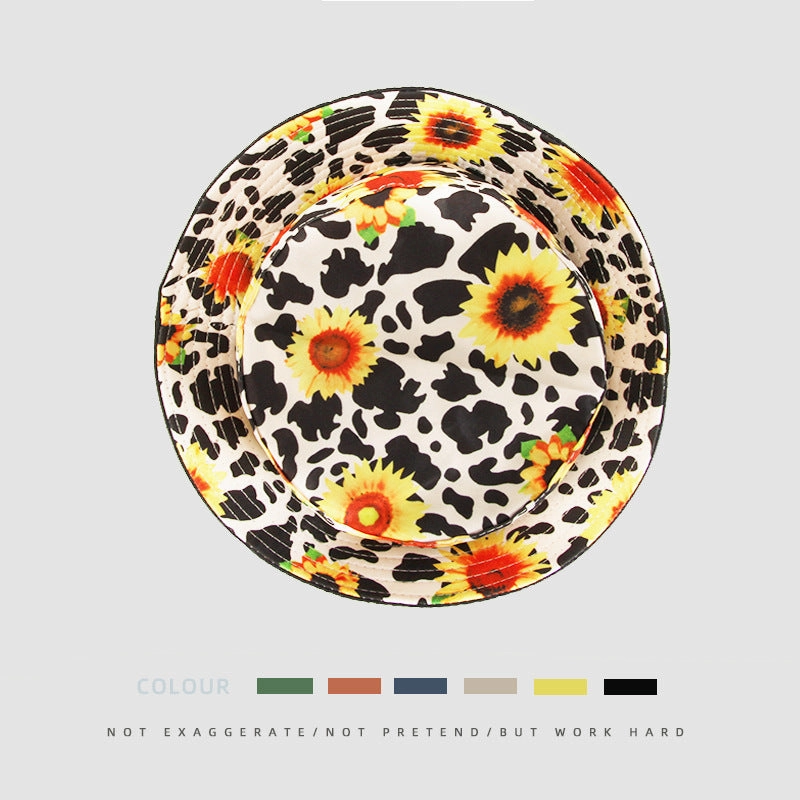 Wholesale Polyester Printed Sunflower Bucket Hat