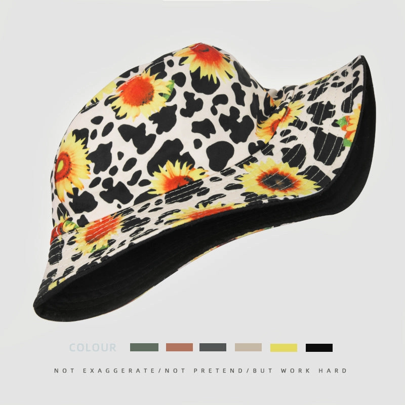 Wholesale Polyester Printed Sunflower Bucket Hat
