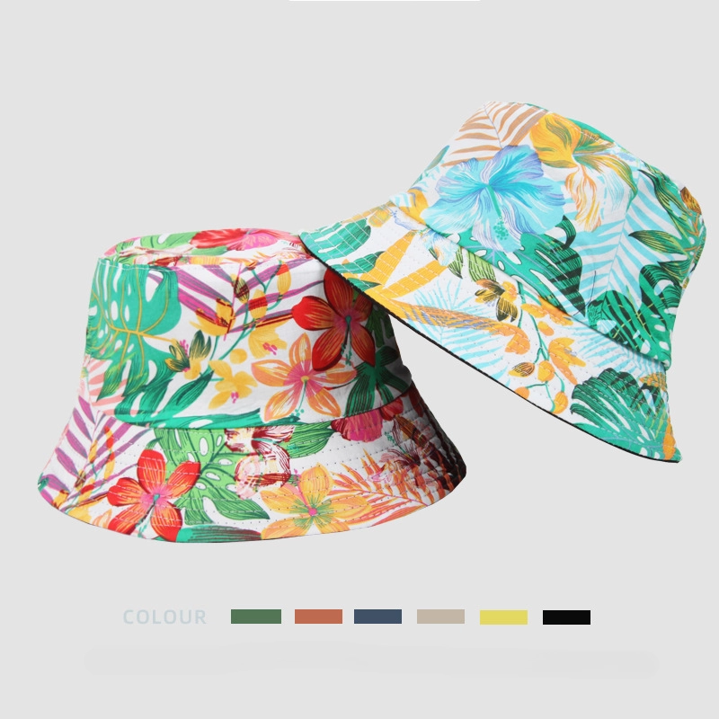 Wholesale Polyester Printed Wide Brim Bucket Hat