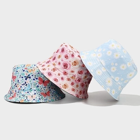 Wholesale Polyester Small Flower Pattern Bucket Hat