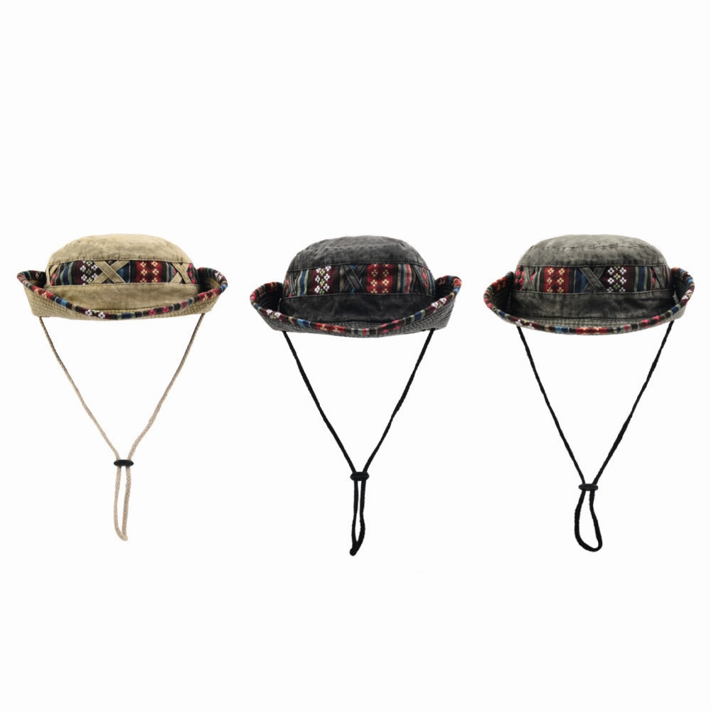 Wholesale Polyester Solid Color Lace Mountaineering Bucket Hat