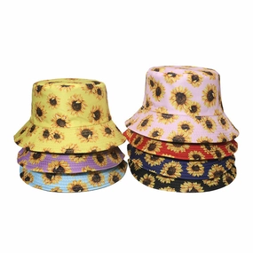 Wholesale Polyester Sunflower Bucket Hat