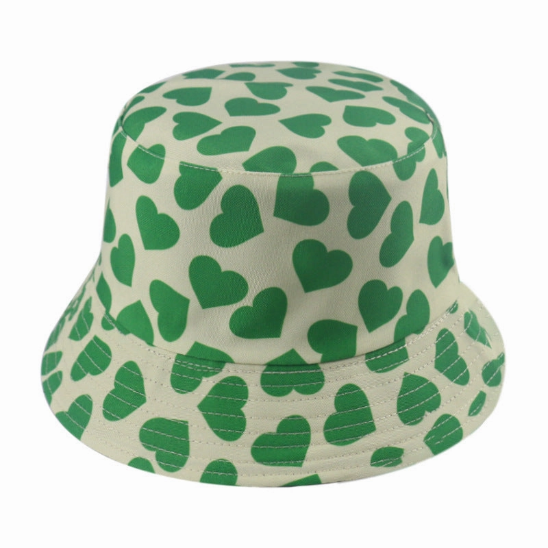 Wholesale Polyester Sunshade Sunscreen Love Print Bucket Hat