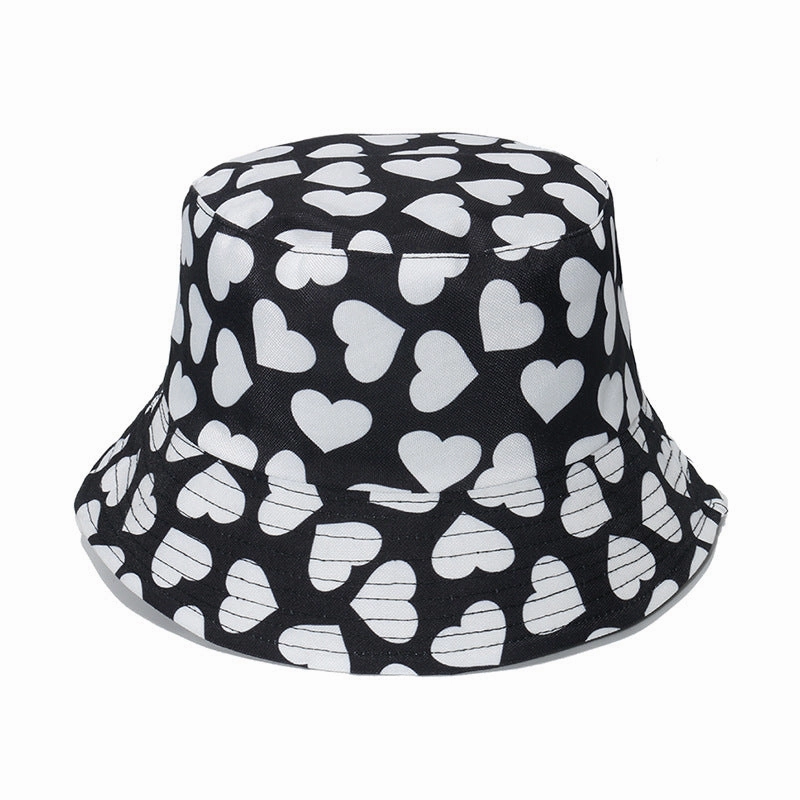Wholesale Polyester Sunshade Sunscreen Love Print Bucket Hat