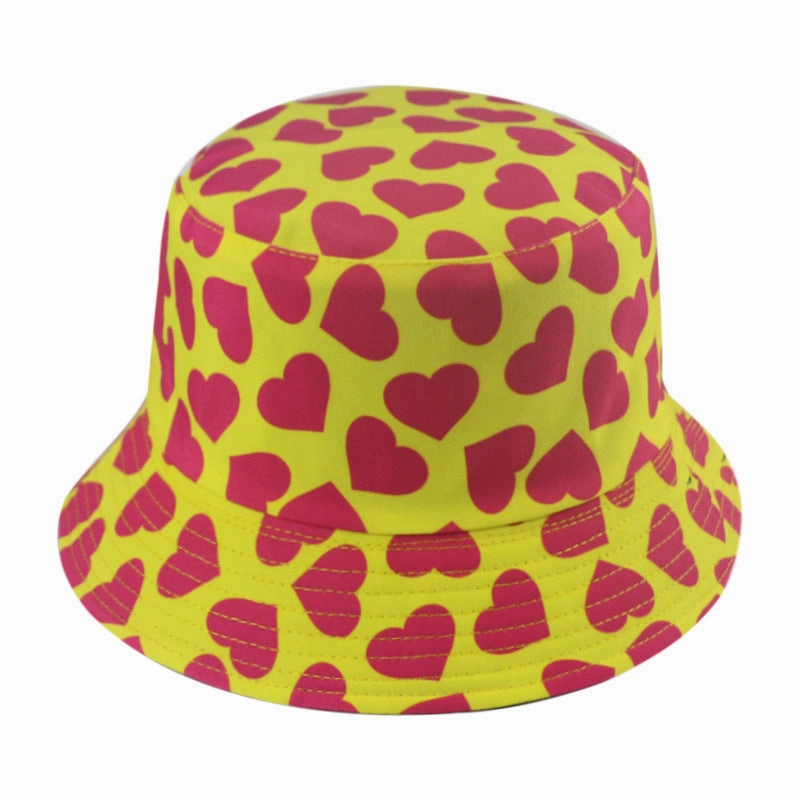 Wholesale Polyester Sunshade Sunscreen Love Print Bucket Hat