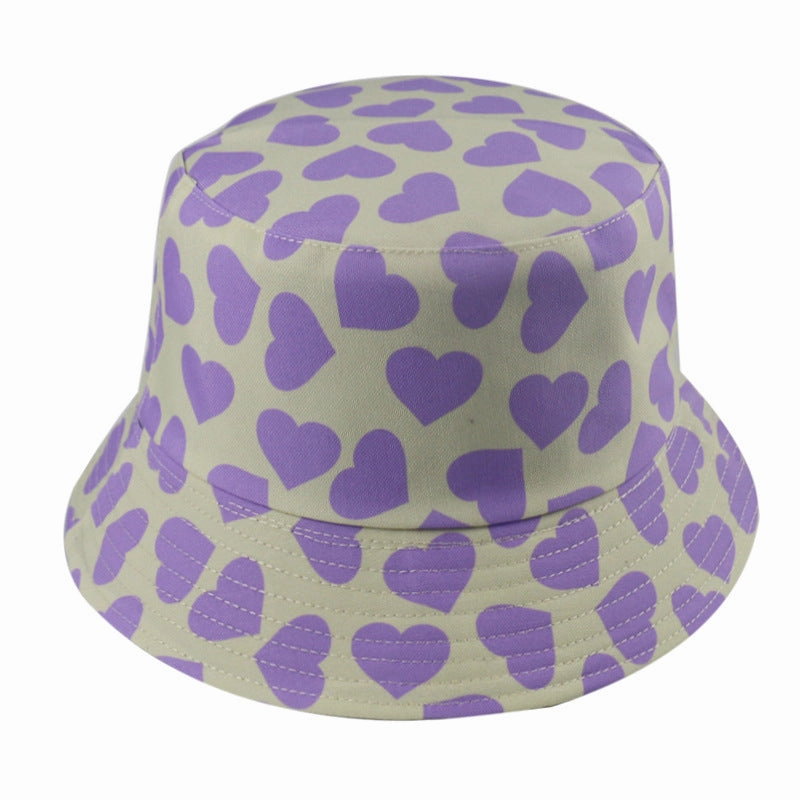 Wholesale Polyester Sunshade Sunscreen Love Print Bucket Hat