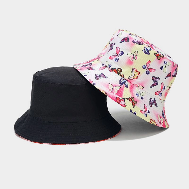 Wholesale Polyester Tie Dye Butterfly Print Bucket Hat
