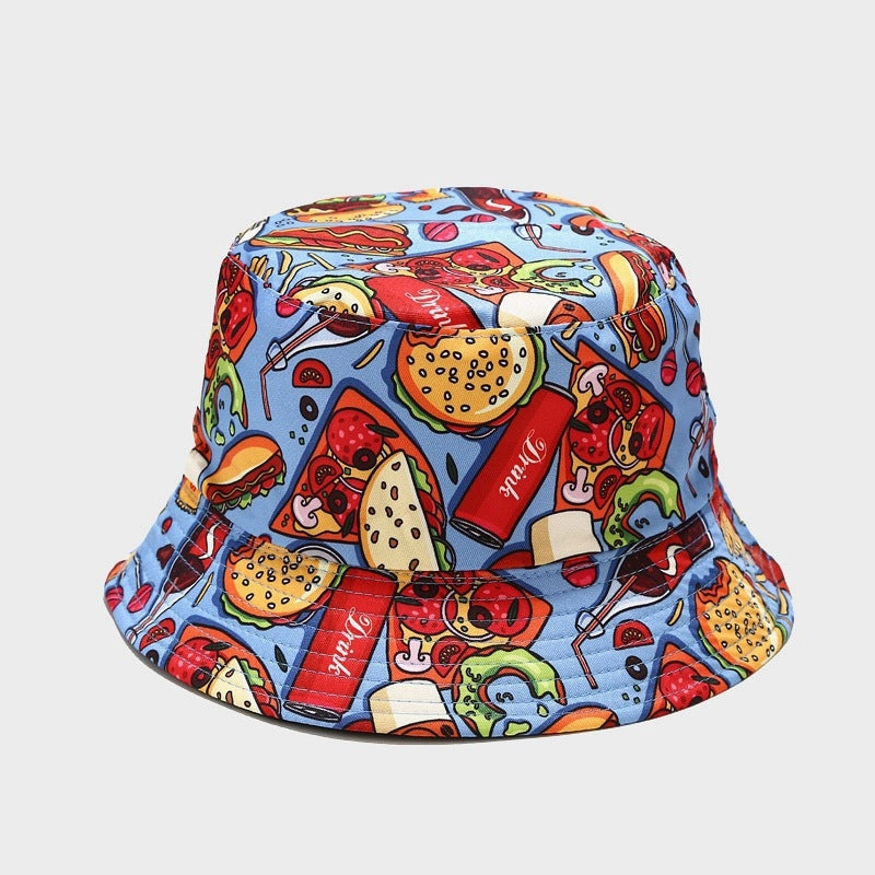Wholesale Polyester Vegetable Print Reversible Bucket Hat