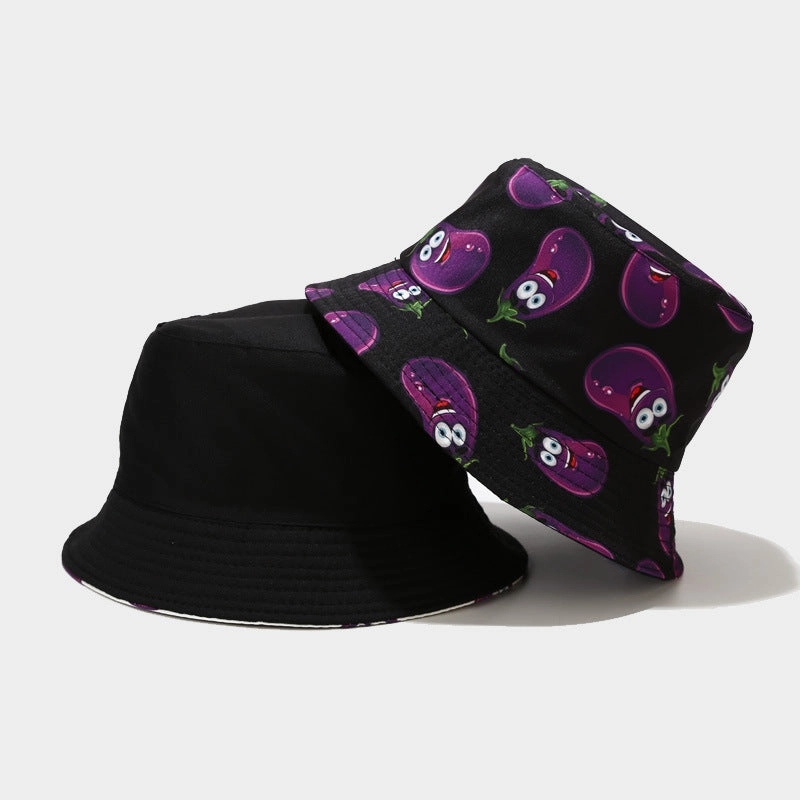 Wholesale Polyester Vegetable Print Reversible Bucket Hat