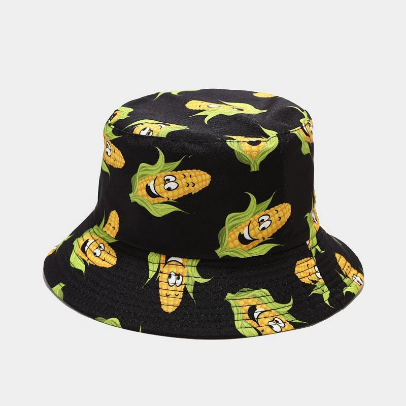 Wholesale Polyester Vegetable Print Reversible Bucket Hat