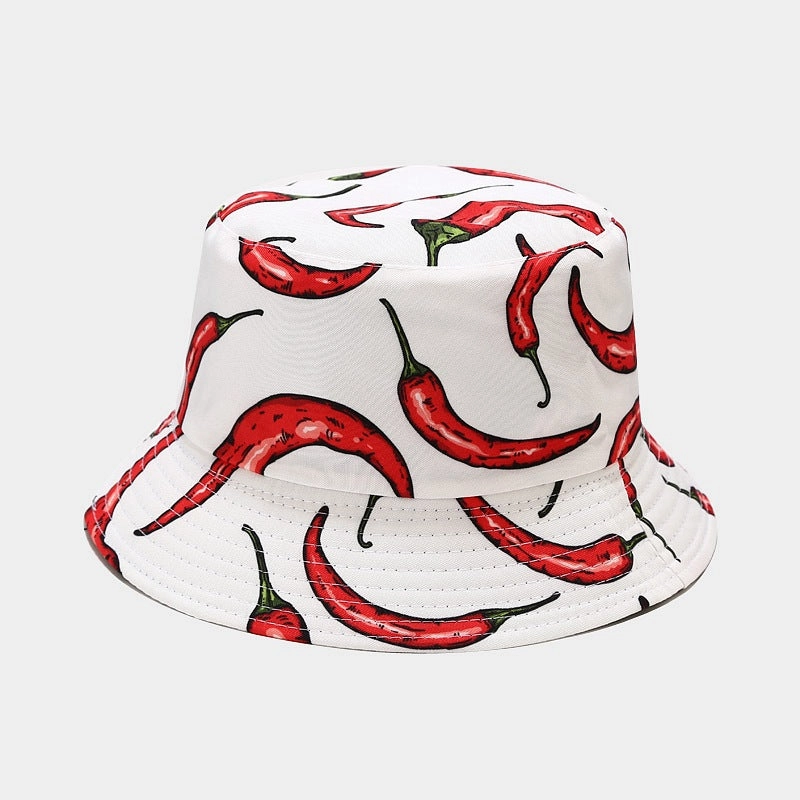 Wholesale Polyester Vegetable Print Reversible Bucket Hat