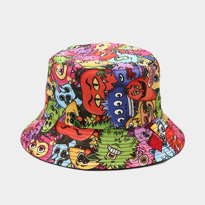 Wholesale Polyester Vegetable Print Reversible Bucket Hat