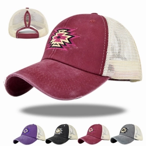 Wholesale Ponytail Hole Embroidered Sun Visor Baseball Cap