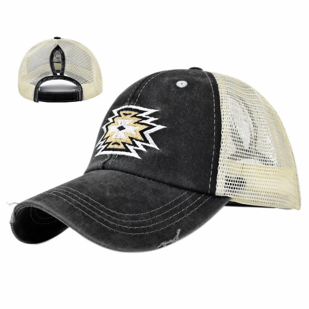 Wholesale Ponytail Hole Embroidered Sun Visor Baseball Cap