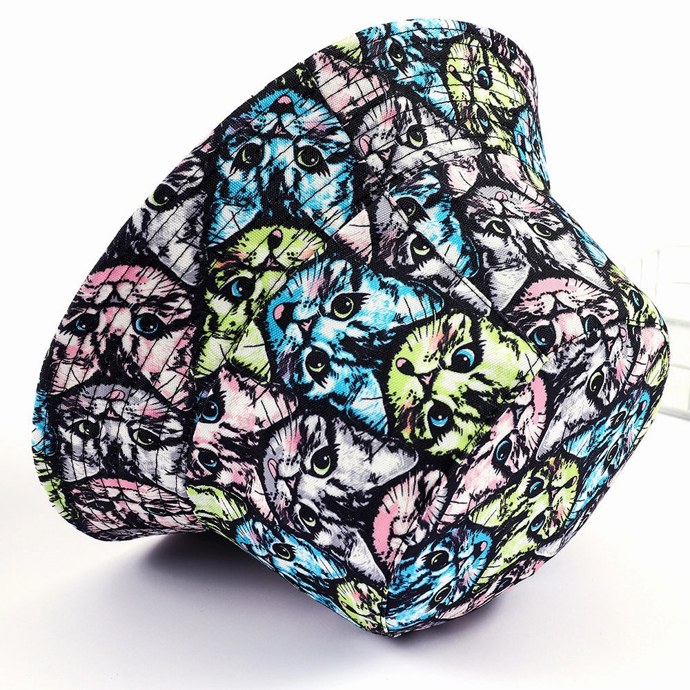 Wholesale Printed Cat Animal Polyester Bucket Hat