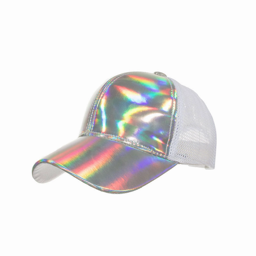 Wholesale PU Laser Panel Mesh Baseball Cap