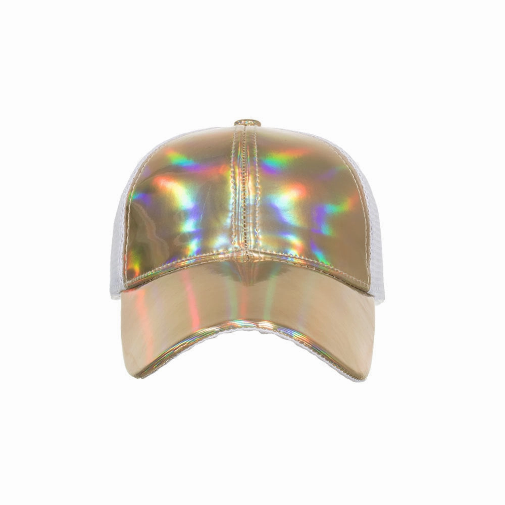 Wholesale PU Laser Panel Mesh Baseball Cap