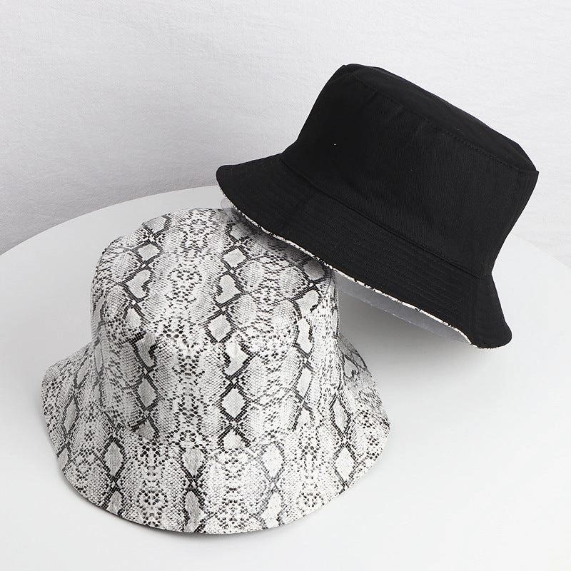 Wholesale PU Snake Pattern Bucket Hat