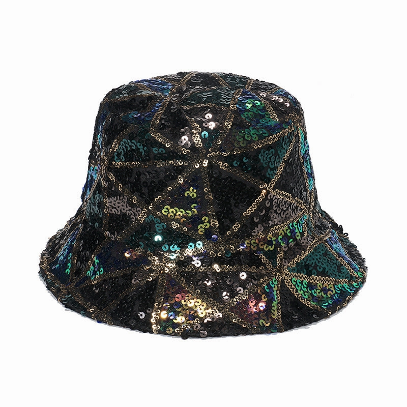 Wholesale Punk Geometric Sequins Polyester Bucket Hat