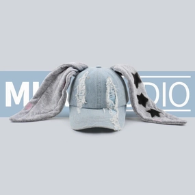 Wholesale Rabbit ear cap denim Hong Kong style baseball cap