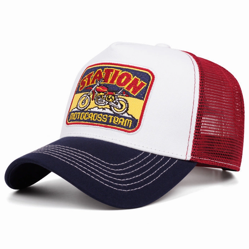 Wholesale Retro Bull Head Motorcycle Baseball Cap Sun Visor Breathable Trucker Cap