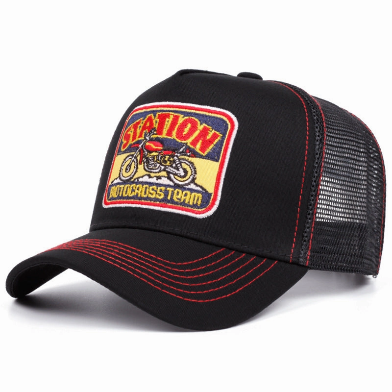 Wholesale Retro Bull Head Motorcycle Baseball Cap Sun Visor Breathable Trucker Cap