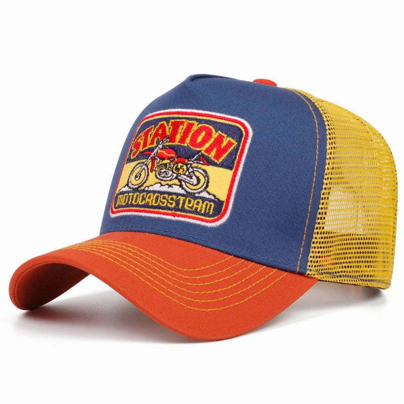 Wholesale Retro Bull Head Motorcycle Baseball Cap Sun Visor Breathable Trucker Cap