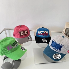 Wholesale Retro Letter Embroidery Soft Top Contrast Color Baseball Cap
