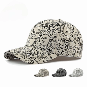Wholesale Retro New Hard Top Graffiti Sun Protection Baseball Cap