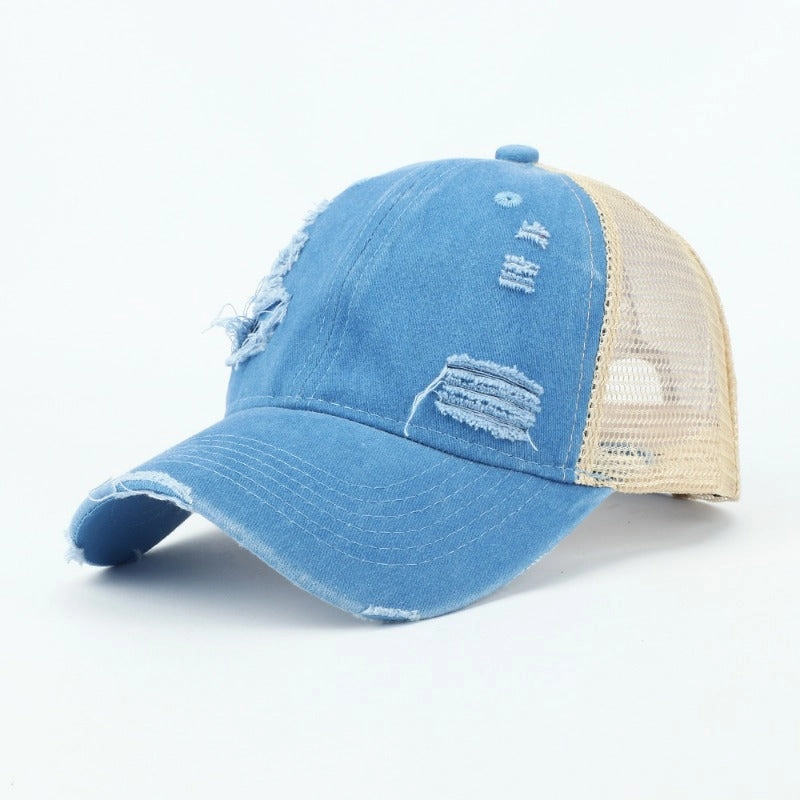 Wholesale Retro Solid Color Light Plate Hole Washed Sunshade Hat