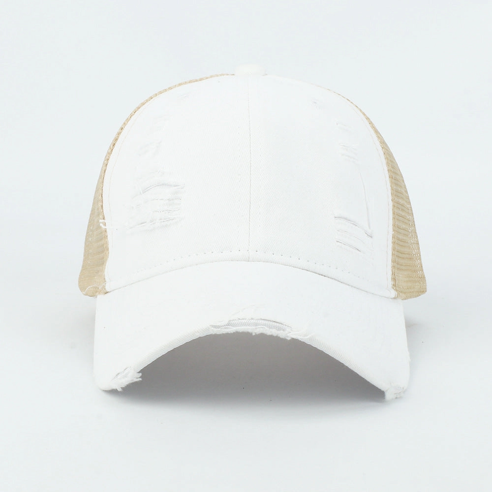 Wholesale Retro Solid Color Light Plate Hole Washed Sunshade Hat