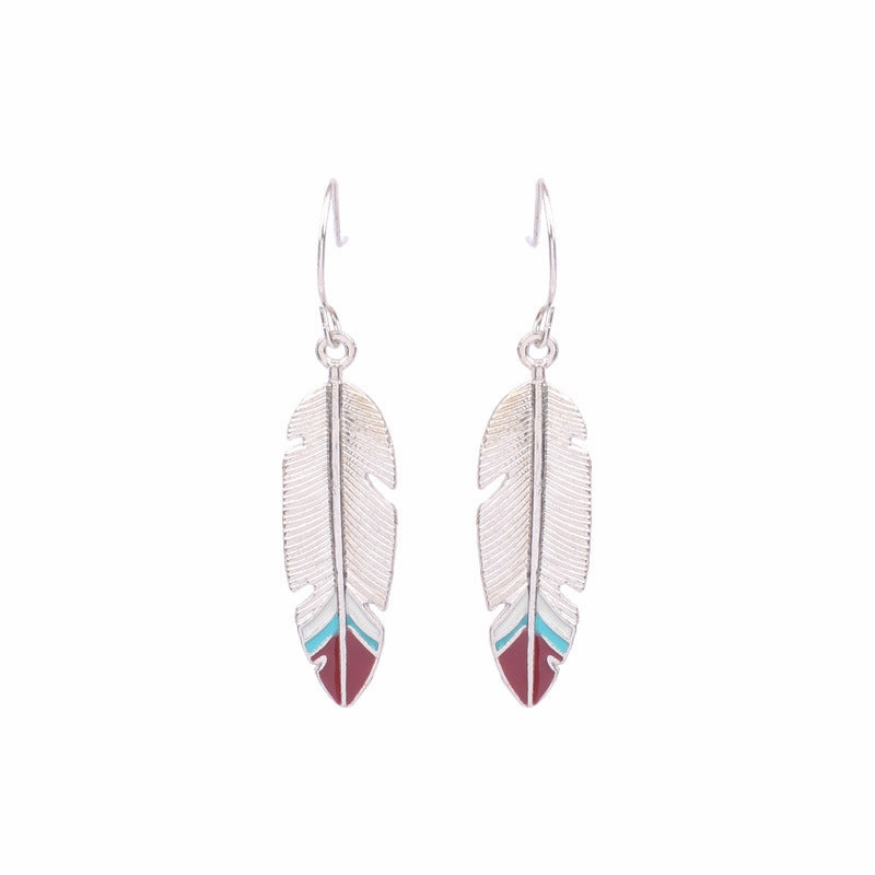 Wholesale Retro Tassel Hollow Alloy Oil Dripping Earrings Set