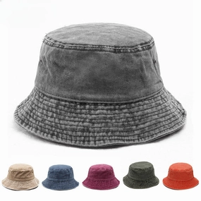 Wholesale Retro Washed Denim Bucket Hat