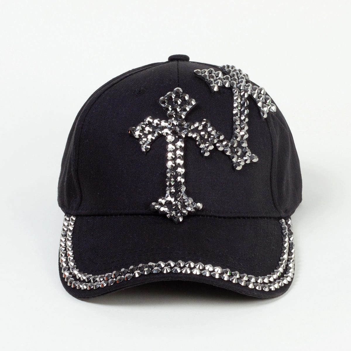 Wholesale Rhinestone fashionable and versatile summer handmade diamond sun protection baseball cap for men and women