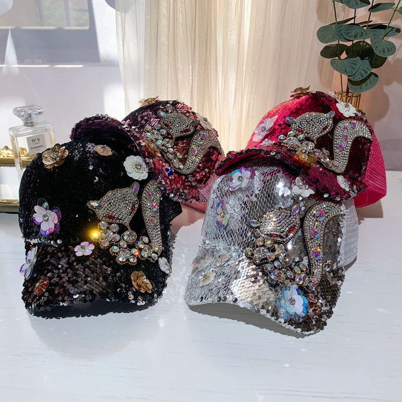 Wholesale Rhinestone Sequin Baseball Cap