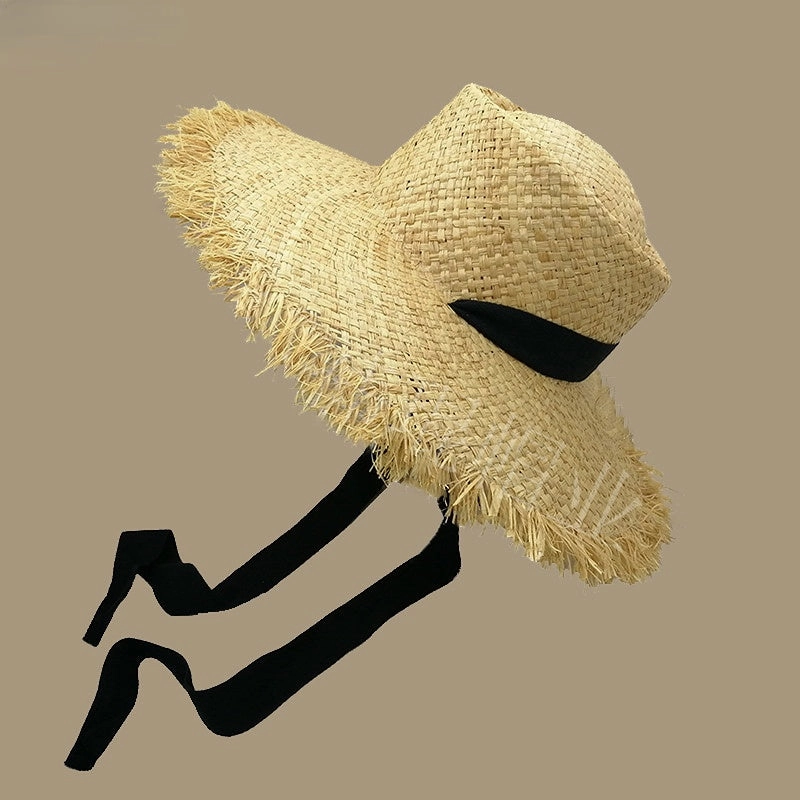 Wholesale Ribbon Foldable Straw Hat