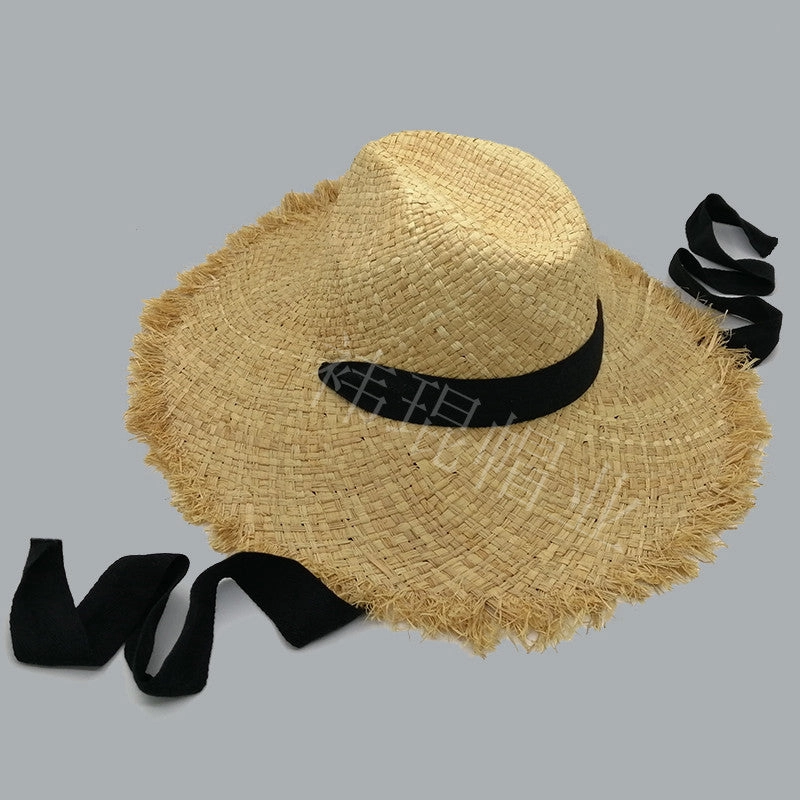 Wholesale Ribbon Foldable Straw Hat