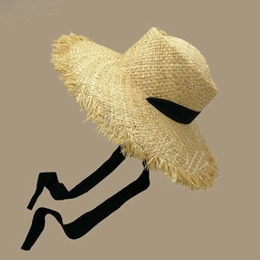 Wholesale Ribbon Foldable Straw Hat