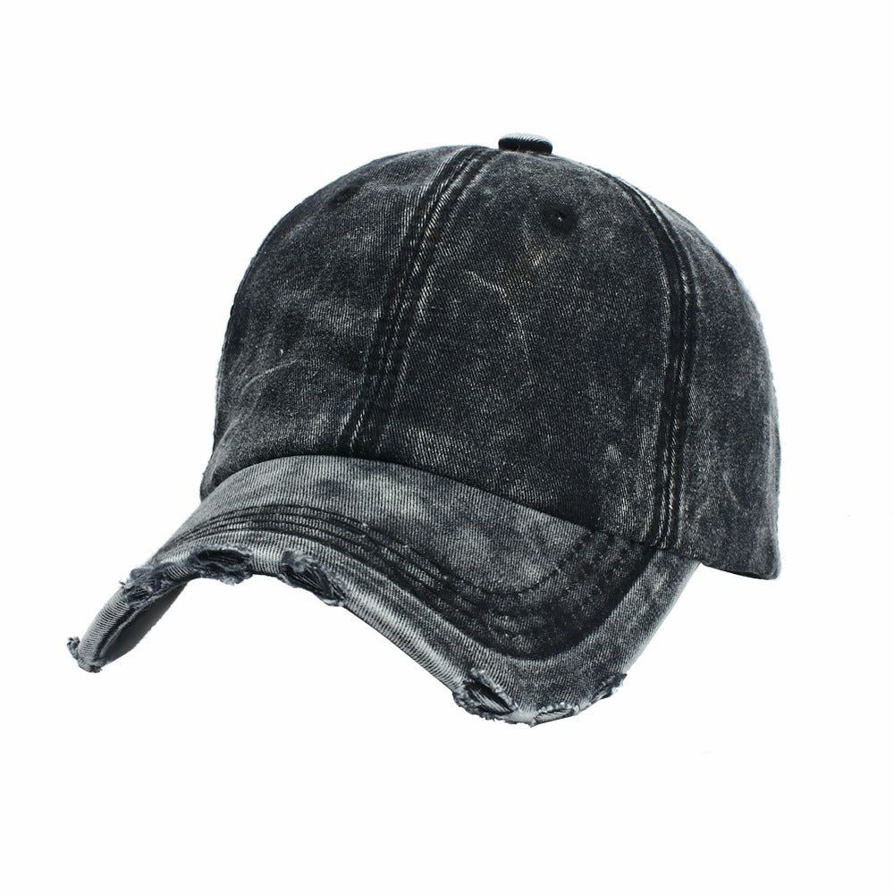 Wholesale Ripped Fashionable Washed Cotton Ripped Denim Simple Light Plate Hat