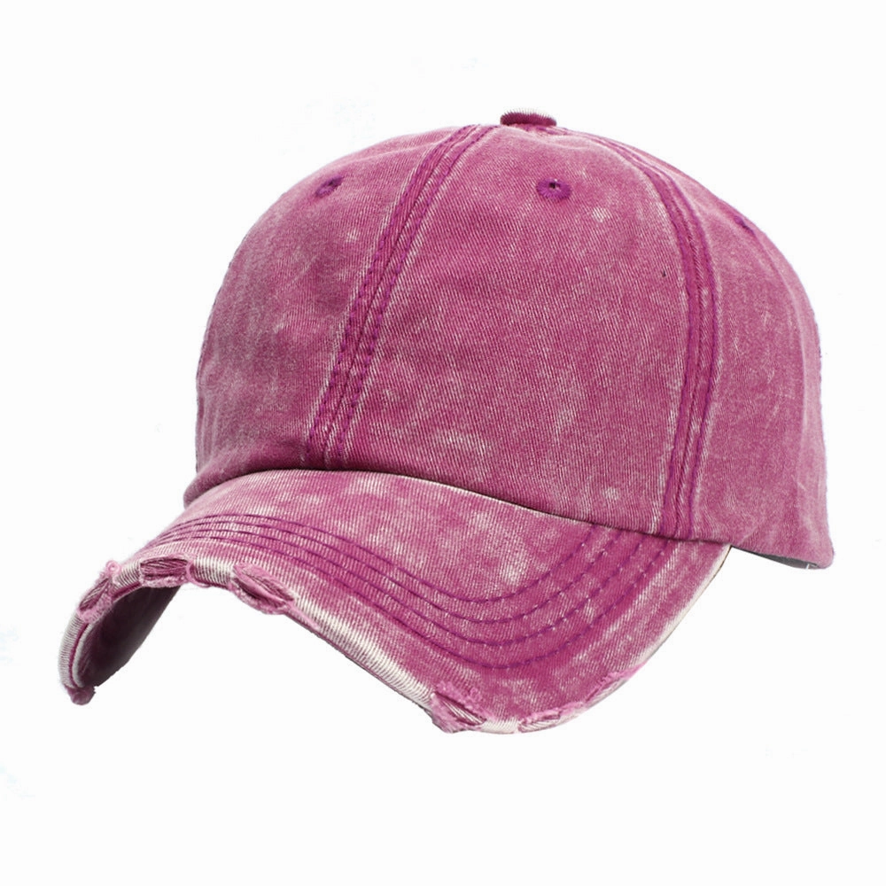 Wholesale Ripped Fashionable Washed Cotton Ripped Denim Simple Light Plate Hat