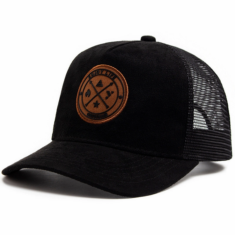 Wholesale Round Logo Suede Mesh Versatile Sun Visor Hip-hop Hat